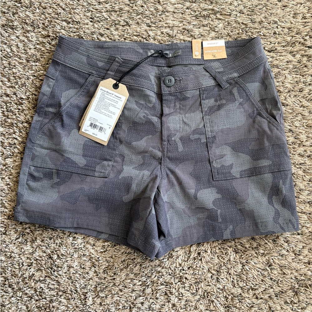 Prana Women's Gray Camo Cargo Shorts